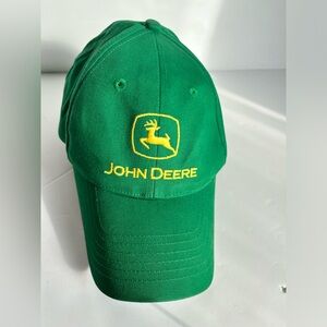 John Deere‎ Trucker Hat Green SnapBack Stitch Logo Authentic Country Farmer